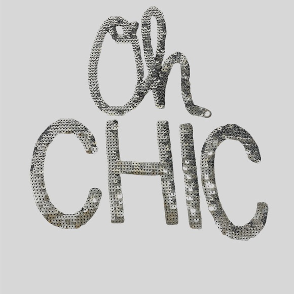 Silver Sequined “Oh Chic” top - Picture 4 of 6